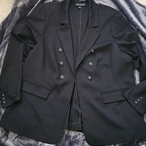 Lane Bryant Black Ponte Knit Blazer sz 24